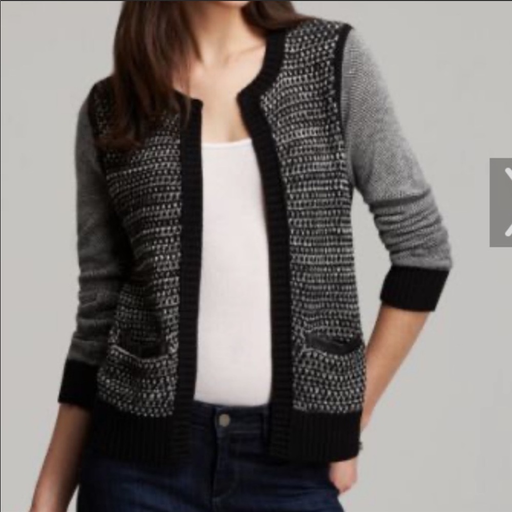 Ella Moss Black, White, and Grey Knit Cardigan